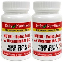 미국 뉴트리 비타민B 엽산 B9 비타민B6 B12 (90정X2병), 단품, 단품