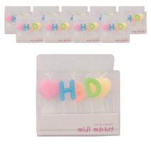 HBD 파스텔 생일초 10p, 혼합색상, 10개