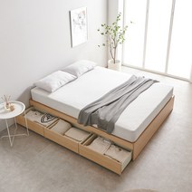 브라이트 3단 서랍 수납형 침대 멀티싱글 MS, 3단 서랍형 침대 퀸, 10존 슬립 매트리스 7cm