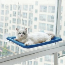 귀여운 애완 동물 교수형 침대 베어링 20kg 고양이 린넨 창 좌석 마운트 애완 동물 고양이 해먹 편안한 고양이 애완 동물 침대 선반 좌석 침대 dropship, 진한 파란색