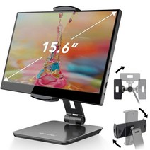 AboveTEK 비즈 키오스크 알루미늄 태블릿 아이패드 스탠드 360° 회전 및 휴대폰 홀더 모든 4 15.6인치 디스플레이 휴대용 모니터용 POS 사무실 매장 견고함 실버, Grey