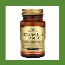 Solgar 솔가 비타민B12 100mcg 100정 시아노코발라민 칼슘 인산 이칼슘 만니톨 마니톨 Vitamin B12 cyanocobalamin Calcium
