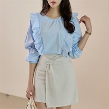 코지일이삼 코지 여자 션샤이닝 우아한 프릴 데이트룩 블라우스 (9432347)