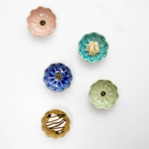 연꽃 도자기 미니 종지 소스볼 9cm (택1), 에메랄드