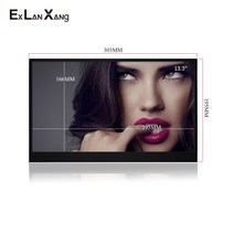 did모니터 얇은 게임용 휴대용 모니터 133 인치 1920x1080 IPS FHD LCD 화면 HDMI USB 입력 판매, Black+AU 플러그