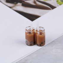 미니 밀크 쉐이크 아이스크림 레몬 우유 과일 차 물 컵 딸기 바나나 미니어처 인형의 집 액세서리 주방 완구, As pictures 35