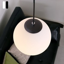 미도라이팅 FL-1004 유리볼펜던트 유백유리 150mm/200mm/식탁등 주방등 거실등, 200mm, 오스람 스틱구12W[주백색]1, 검정