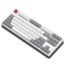 KEYXGSUL 유무선 2.4G PBT 이중사출 키캡 핫스왑 게이밍 기계식 키보드, 회색, 적축
