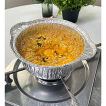 (10p)뚜껑있는 일회용 알루미늄 은박냄비 간편한 (가정에서 캠핑 차박) 뚜껑있는 은박 용기