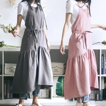 엘다 롱 원피스 앞치마, 그레이