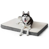 대형견방석 강아지 침대 쿠션 Benepaw-중소형 대형견용 정형외과 메모리 폼 개 튼튼하고 편안한 애완 동물 매트 탈착식 커버 매트리스, M - 76x51x7.5cm, Gray White