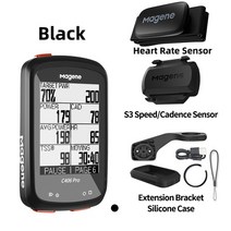 케이던스센서 속도계 즈위프트 센서 Magene c406 pro 자전거 mtb 도로 개미 + 자전거 컴퓨터 무선 주행 거리계 사이클링 gps 사이클로 컴퓨터, 검은색 추가 1초 1시간