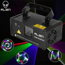 ALIEN- 3D RGB 400mW DMX 512 레이저 스캐너 프로젝터 무대 조명 효과 파티 크리스마스 DJ 디스코 쇼 풀, EU 플러그, 01 EU 플러그