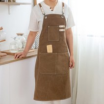 OMT 캔버스 데님 방수 앞치마 바리스타 주방 카페 목공 OKA-APRON, 브라운
