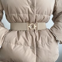 골드 링버클 5cm 와이드 여성 패딩용 스판 벨트