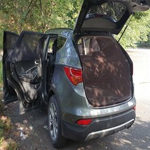 차량 차박 모기장 L G70 G80 올뉴쏘렌토 QM6 V90 체로키, 트렁크 모기장 블랙(중)