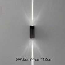 장식 라인 빔 LED 벽 램프 업 다운 조명 알루미늄 실내 야외 IP65 레 블루 그린, Black shell-2T, Cool White(5500-7000K), Waterproof