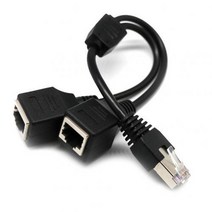 인터넷분배기 랜선분배기 Male to 2 Female RJ45 분배기 이더넷 2in1 인터넷 어댑터 케이블 분리기, 01 Black_01 30cm