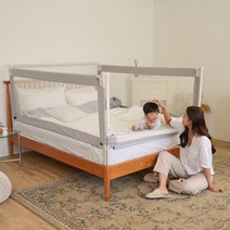 BBZ 11종 침대가드 낙상방지 유아 안전가드 (KC인증), 폴딩가드-198그레이+L자연결캡