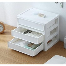 드림 미니 서랍 장 책상 정리 플라스틱 위 테이블 수납 협탁 원목 선반 사무실 2 단 3 4, 1개, 3단-화이트계열