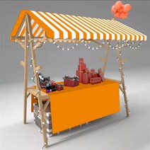 행사 매대 접이식 시장 천막 판매대 진열대 간이천막 행사테이블 이동식 펜트리, 150x60x200 옐로우 화이트