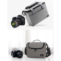 [Boona] 카메라가방 소니 니콘 후지 캐논 미러리스 DSLR 고프로 케이스 카메라백, 블랙, 라운드 숄더 백
