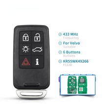 자동 차키 복사 스마트키 폴딩키 원격시동 디스플레이키 KEYYOU-볼보 6 버튼 KR55WK49266 902MHz 원격 자동, 01 433MHz