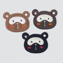 [펠트친구] 너구리 와펜/예쁜와펜/캐릭터와펜/와펜파는곳, 브라운