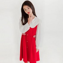 코코 여아 아동 주니어 레이어드 배색 체크 원피스