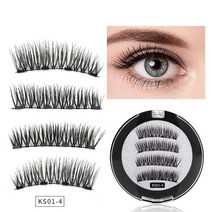 자석속눈썹 붙이는 속눈썹 붙이기 3자석 속눈썹 내추럴 마그네틱 3D 메이크업 도구 4 개 도매 2 쌍, 한개옵션1, 09 KS01-4
