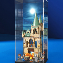 레고 쇼케이스 아크릴 76413 호환 케이스 호그와트 필요의 방 수납 방진 수납함 진열장 장식장, 블랙 베이스 + 페인팅 배경