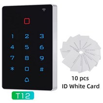 대문번호키 유리문 양문형 현관문 자동문 IP68 방수 와이파이 Tuya 독립형 키패드 125KHZ 카드 도어 엔트리 액세스 컨트롤러 스마트 잠금 제어 시스템, T12 및 10 카드