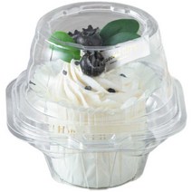 컵케이크 투명 1구 상자 2구 용기 상자 케이스 머핀 종이컵 디저트, 1구- 10개