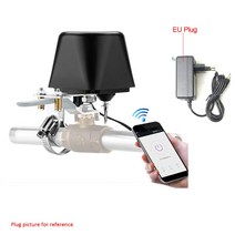Alexa google assistant 음성 제어 tuya smart wifi gas water valve 자동으로 wifi 차단 컨트롤러 수동으로 밸브 열기, EU 플러그, 밸브 x2