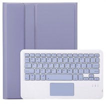 스마트키보드폴리오무선 터치 패드 키보드 커버 스마트 마그네틱 태블릿 셸   펜 슬롯 아이패드용 10th 10., 03 purple keyboard case