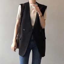 마마루시아 여자 정장 조끼 베스트 브이넥 오피스룩 빅사이즈 BF27