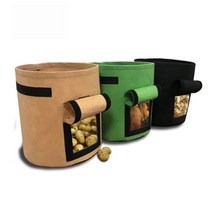 굿템 화분커버 다용도 부직포 화분 대형 1P 커버 덮개 받침대 대형화분 텃밭화분 부직포화분, For▶10gallon-브라운★º