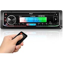 Pyle 블루투스 마린 수신기 스테레오 -300W 싱글 DIN 보트 헤드 유닛 앰프 시스템 디지털 LCD 마이크 핸즈프리 통화 AUX MP3 USB/SD AM/FM 라