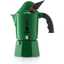 Bialetti 이탈리아 스토브탑 에스프레소 커피 머신 3컵(130ml) 모카포트 카페라떼 카푸치노 알루미늄 녹색, one