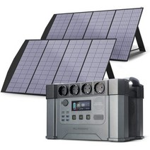 ALLPOWERS-태양열 발전기 1500W / 2000W / 2400W 휴대용 발전소 (400W 태양 전지 패널 포함) 정전 비상 RV 용, 중국, 위의 100000m아., 2000W 400W 태양 전지판