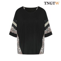 TNGTW 에스닉패턴 반팔 티블라우스 블랙 THB0CBQ07 HBK