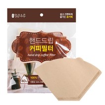 무표백 천연펄프 맑은하루) 커피필터 40매, 5~10인용