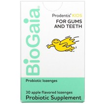 바이오가이아 BioGaia Gums And Teeth 프로덴티스 키즈 이와 잇몸 프로바이오틱스 사과맛 30정, 1팩