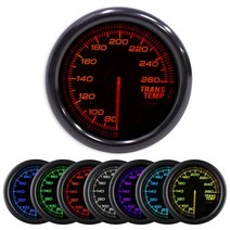 GAZOZ PERFORMANCE 52mm 트랜스미션 온도 게이지 키트 7가지 색상 LED 전기 피크 스모크 렌즈, 상세내용표시