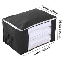록신 가정용 저장 가방 저장 상자 퀼트 의류 분류 상자, 수납봉지, 블랙   횡금