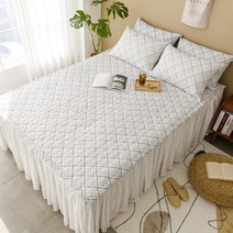 올리버하우스 쥬크 체크 시어서커 여름 침대패드 SS/Q/K 킹 퀸 슈퍼싱글, SS_그레이