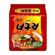 [모비딕컴퍼니] 끓여먹는라면 자취생라면 짜장분말 비빔국수 비빔라면 업소용라면 가정용라면, 잇★ 봉지라면 농심 얼큰한너구리 봉지 (5개입), [좋아요]