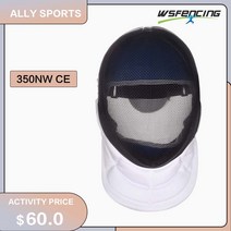 WSFENCING 펜싱 마스크 성인 얼굴 보호 헬멧 CE 인증 장비 350NW, 없음, 4.S - detachable lining
