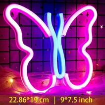 영업중 OPEN LED 오픈 네온 사인 24 보드 간판 광고판 나비 모양 벽 홈 침실 파티 장식 램프 생일 그릴 휴일 선물 야간 조명 586EA 2, 07 HD-Pink Blue