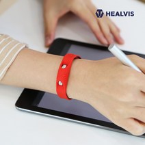 힐비스 미세전류 팔찌 티타늄팔찌 스포츠 골프_레드/블랙